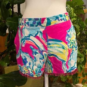 NWOT Lilly Pulitzer Printed Fringe Shorts, XL